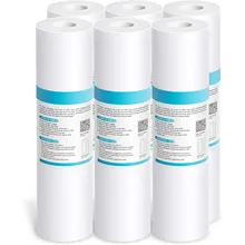 5 Micron Water Filter Replacement 10"x 2.5" Polypropylene Sediment Filter Cartridge for Whole House, Compatible (1 3 6 Pack)
5 Micron Water Filter Replacement 10"x 2.5" Polypropylene Sediment Filter Cartridge for Whole House, Compatible (1 3 6 Pack)