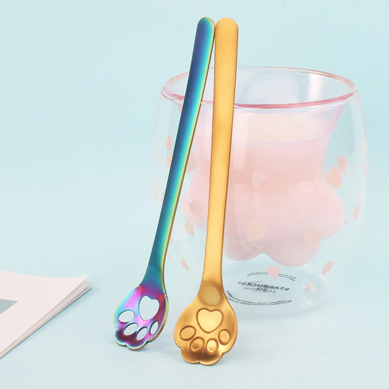 304 Stainless Steel Creative Cat Dog Paw Claw Coffee Tea Milk Spoons Hollow Dessert Spoon Stirring Gold Spoon Cute Kitchen Tools
304 Stainless Steel Creative Cat Dog Paw Claw Coffee Tea Milk Spoons Hollow Dessert Spoon Stirring Gold Spoon Cute Kitchen Tools