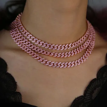 HIBRIDE 9mm Micro Pave Iced CZ Cuban Link Necklaces Chains accept custom Color Luxury Bling Jewelry Fashion Hiphop For Men P42
HIBRIDE 9mm Micro Pave Iced CZ Cuban Link Necklaces Chains accept custom Color Luxury Bling Jewelry Fashion Hiphop For Men P42