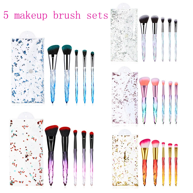 Makeup Brushes Set 5 Crystal Transparent Handle Make Up Brush Sets Beauty Tools Eye Shadow Foundation Powder Brush Bag Et Cetera
Makeup Brushes Set 5 Crystal Transparent Handle Make Up Brush Sets Beauty Tools Eye Shadow Foundation Powder Brush Bag Et Cetera