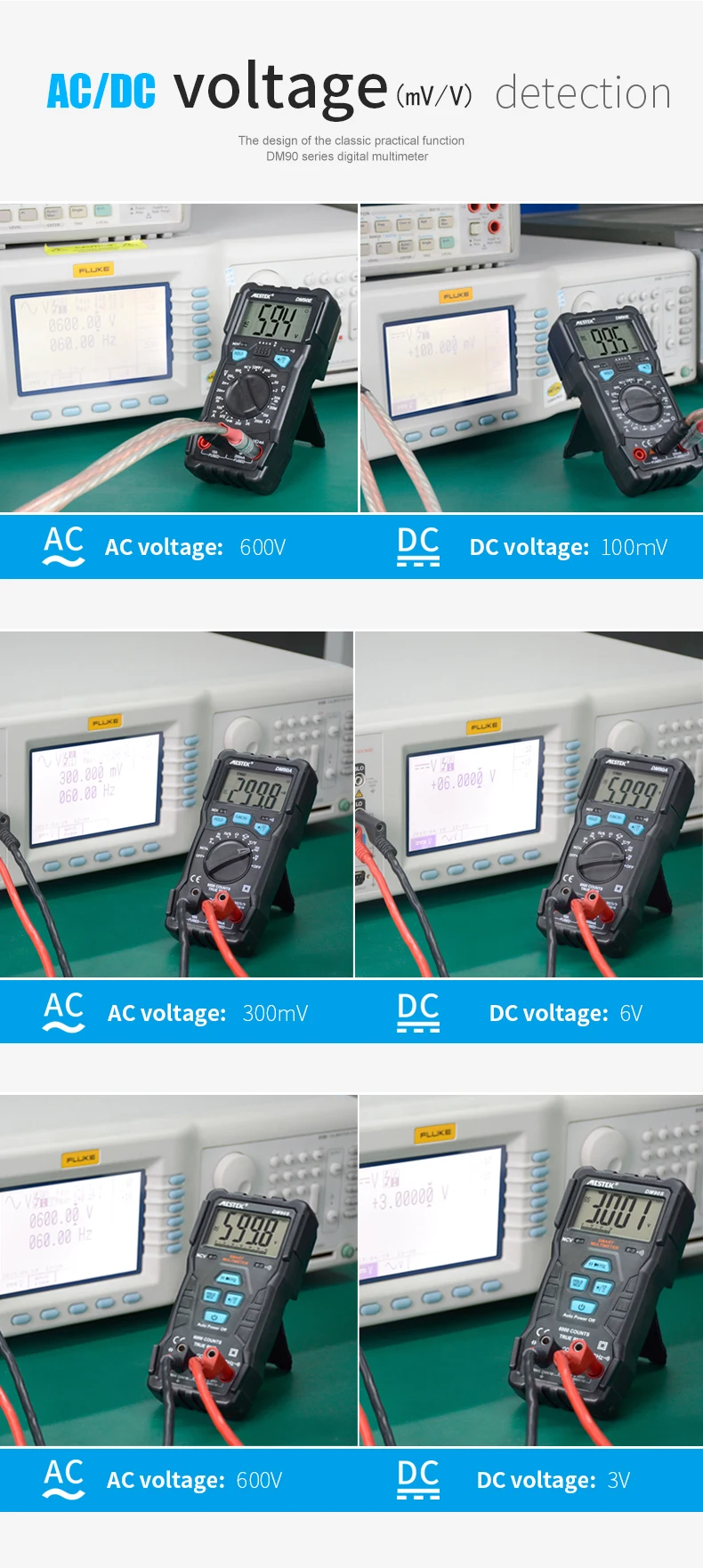 MESTEK Digital Multimeter 6000 Counts High Speed Auto Range Tester Intelligent NCV True RMS Temperature Universal Multimetro