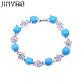 JINYAO Fashion Women Round Blue Stone Zircon Charm Bracelets Bangles White Gold Color Party Jewelry Gift For Women
JINYAO Fashion Women Round Blue Stone Zircon Charm Bracelets Bangles White Gold Color Party Jewelry Gift For Women
