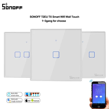 Sonoff T2/T3 EU Smart Touch Switch, 433 RF Remote Control/Ewelink APP, Work with Alexa Google Home Smart Home Light Switch
Sonoff T2/T3 EU Smart Touch Switch, 433 RF Remote Control/Ewelink APP, Work with Alexa Google Home Smart Home Light Switch
