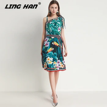 LINGHAN Elegant Print party Dress Women's Fashion Asymmetric collar temperament Slim Dresses Designer Spring Summe New
LINGHAN Elegant Print party Dress Women's Fashion Asymmetric collar temperament Slim Dresses Designer Spring Summe New