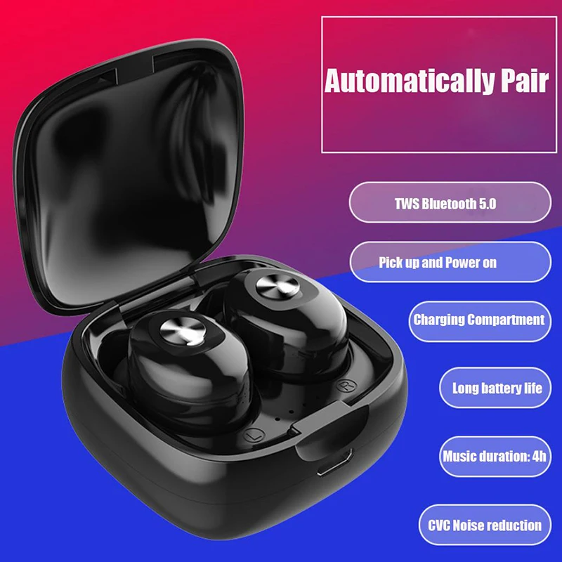 TWS Wireless Headphones 5.0 True Bluetooth Earbuds IPX5 Waterproof Sports Earpiece 3D Stereo Sound Earphones with Charging Box
TWS Wireless Headphones 5.0 True Bluetooth Earbuds IPX5 Waterproof Sports Earpiece 3D Stereo Sound Earphones with Charging Box