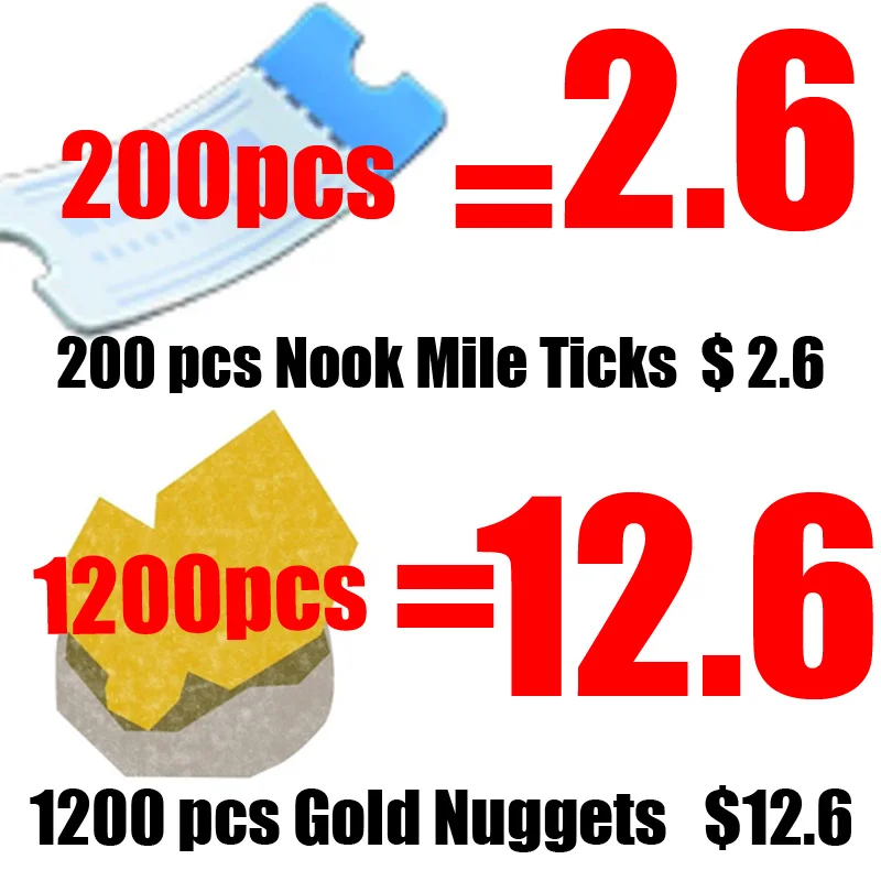 Animal Crossing New Horizons Item for Switch Golden Nugget/Nook Miles Ticket/595 DIY Recipes Online recharge service
Animal Crossing New Horizons Item for Switch Golden Nugget/Nook Miles Ticket/595 DIY Recipes Online recharge service