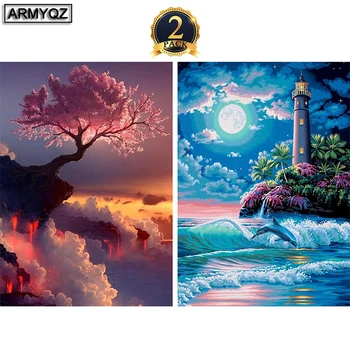 2PCS 5D DIY Diamond embroidery Cloud Tree & Seaside Lighthouse diamond painting Cross Stitch full square Rhinestone home decor
2PCS 5D DIY Diamond embroidery Cloud Tree & Seaside Lighthouse diamond painting Cross Stitch full square Rhinestone home decor