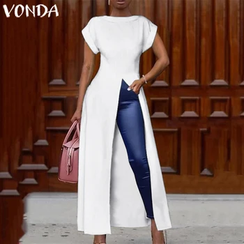 Vintage Solid Summer Dress Plus Size Women Split Asymmetrical Sexy Dress VONDA 2020 Casual Loose Sundress Evening Party Vestido
Vintage Solid Summer Dress Plus Size Women Split Asymmetrical Sexy Dress VONDA 2020 Casual Loose Sundress Evening Party Vestido