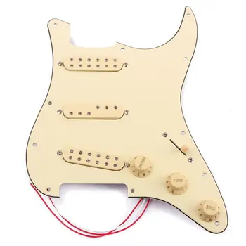Replacement Prewired 3 Coil Pickups 11 Holes Pickguard with Volume Tone Control Knobs for Electric Guitar Parts
Replacement Prewired 3 Coil Pickups 11 Holes Pickguard with Volume Tone Control Knobs for Electric Guitar Parts