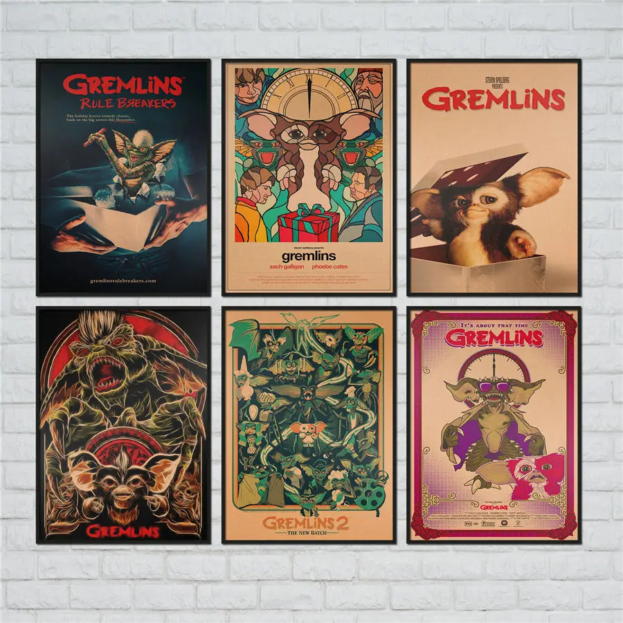 Gremlins Постер Мультфильма фильма настенные наклейки в винтажном стиле с принтом
