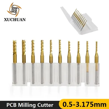 10pcs 0.5-3.175mm Titanium Coated PCB Milling Cutter CNC Machine Milling Bit Set Carbide PCB Routet Bit
10pcs 0.5-3.175mm Titanium Coated PCB Milling Cutter CNC Machine Milling Bit Set Carbide PCB Routet Bit