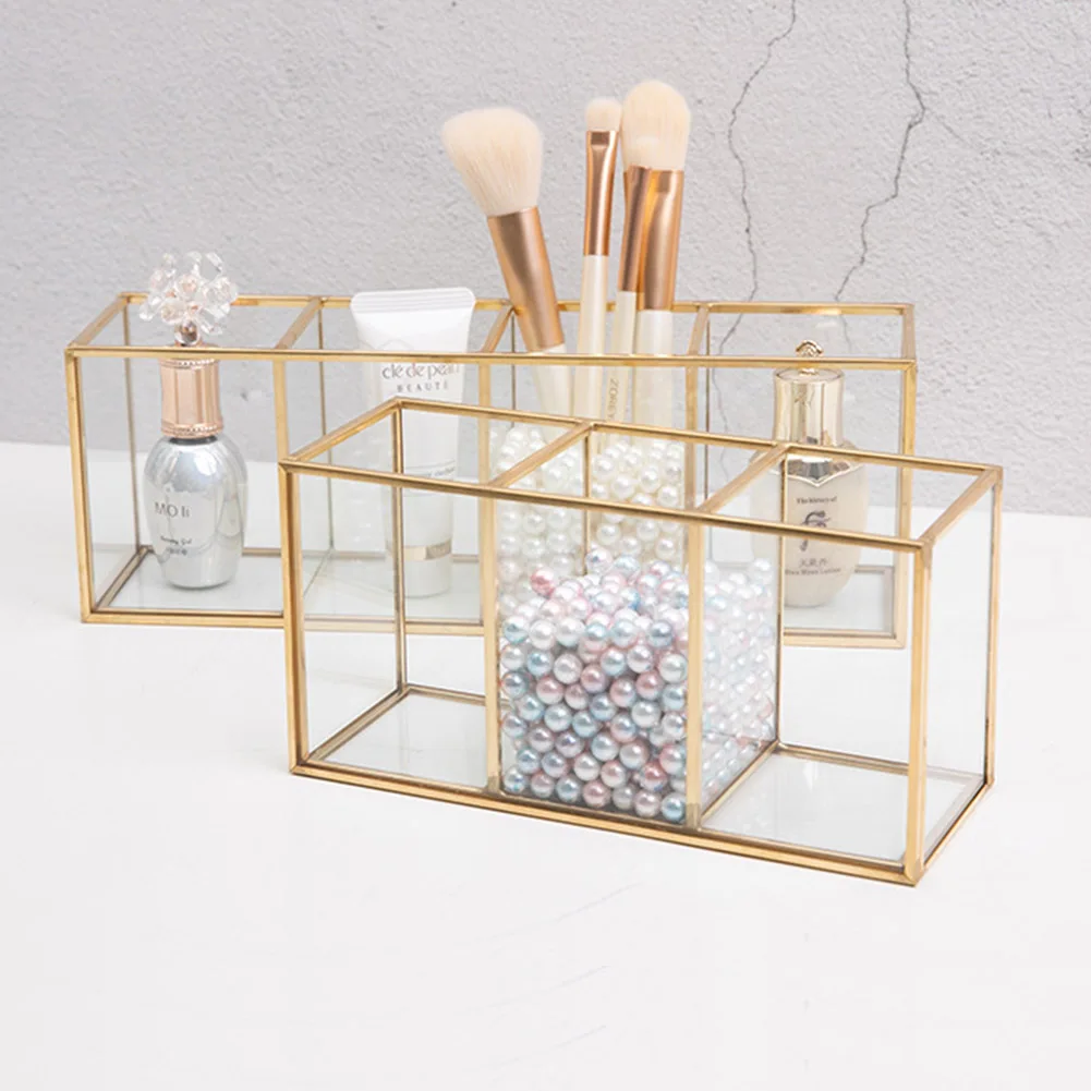 Gold Glass Makeup Brush Storage Box Pen Pencil Pot Holder Cosmetic Container Desk Organizer Stand Accessory 3/4 Grids
Gold Glass Makeup Brush Storage Box Pen Pencil Pot Holder Cosmetic Container Desk Organizer Stand Accessory 3/4 Grids
