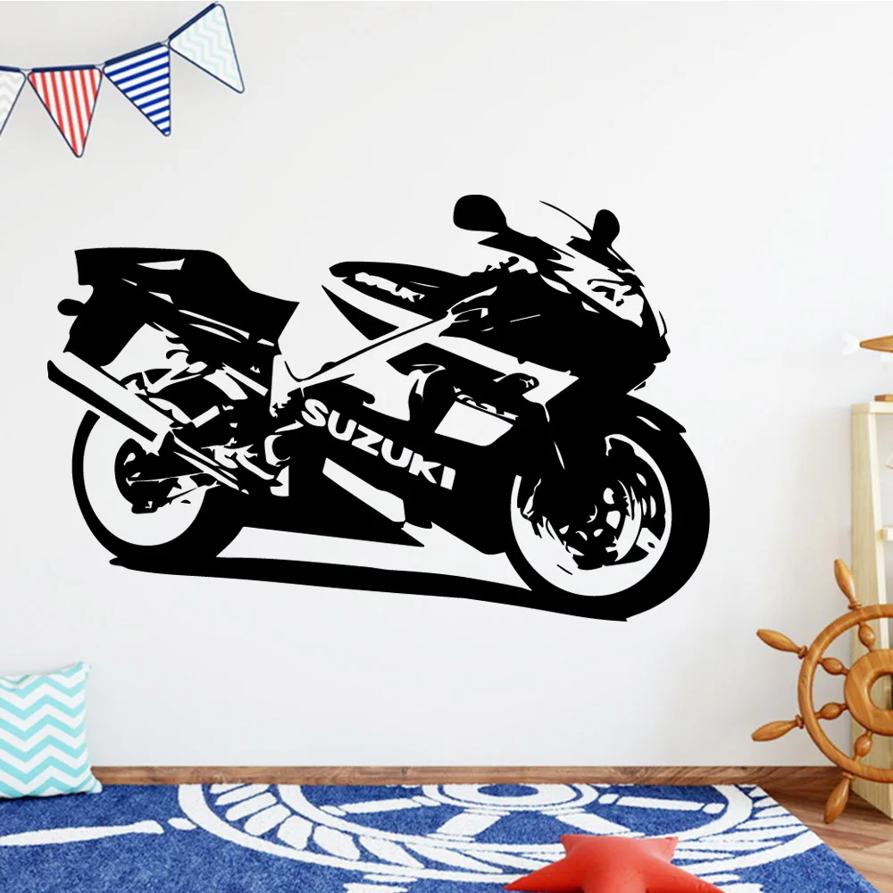Cartoon motorcycle Wall Decal Art Vinyl Stickers For Kids Rooms Decoration Creative | Дом и сад
