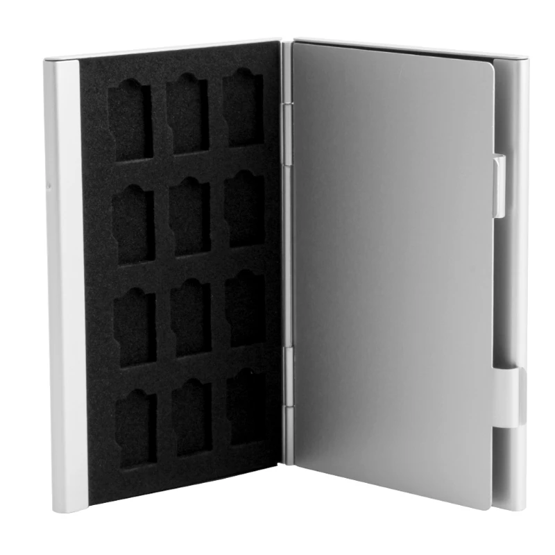 Silver Aluminum Memory Card Storage Case Box Holder For 24 TF Micro SD Cards
Silver Aluminum Memory Card Storage Case Box Holder For 24 TF Micro SD Cards