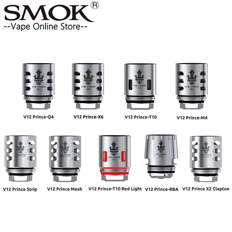 Original SMOK TFV12 Prince Coil V12 Prince RBA Q4 M4 X6 T10 Mesh Strip Core Fit for TFV12 PRINCE Tank Eletronic Cigarette Cores
Original SMOK TFV12 Prince Coil V12 Prince RBA Q4 M4 X6 T10 Mesh Strip Core Fit for TFV12 PRINCE Tank Eletronic Cigarette Cores
