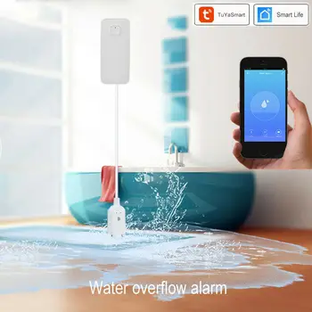 WIFI Smart Water Leak Sensor Detector Overflow Alarm App Control Home Security Leakage Alarm Detector
WIFI Smart Water Leak Sensor Detector Overflow Alarm App Control Home Security Leakage Alarm Detector