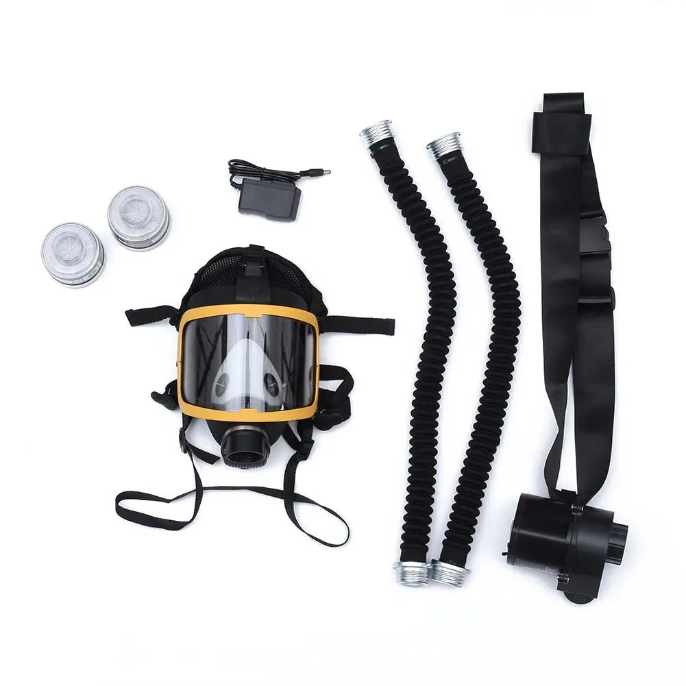 Electric Supplied Air Fed Full Face Gas Mask Constant Flow Respirator System Device LHB99
Electric Supplied Air Fed Full Face Gas Mask Constant Flow Respirator System Device LHB99