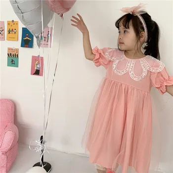 2020 Summer South Korea Girls New Products Short-sleeve Dress Pink Large Lapel Girls Princess Dress Baby Girl Mesh Dresses 1-6y 
2020 Summer South Korea Girls New Products Short-sleeve Dress Pink Large Lapel Girls Princess Dress Baby Girl Mesh Dresses 1-6y
