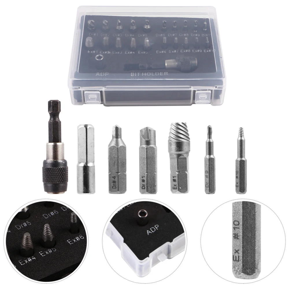 22pcs Screw Extractor Set Practical Useful Screw Remover Set Damaged Bolt Remover Broken Screw Extractor for Home Shop
22pcs Screw Extractor Set Practical Useful Screw Remover Set Damaged Bolt Remover Broken Screw Extractor for Home Shop
