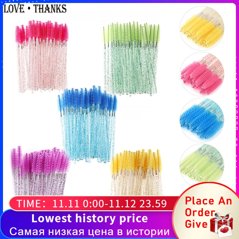 50Pcs Disposable Crystal Eyelashes Brush Mascara Wands Applicator Grafting Eye Lash Curling Comb Eyelash Extension Makeup Tool
50Pcs Disposable Crystal Eyelashes Brush Mascara Wands Applicator Grafting Eye Lash Curling Comb Eyelash Extension Makeup Tool