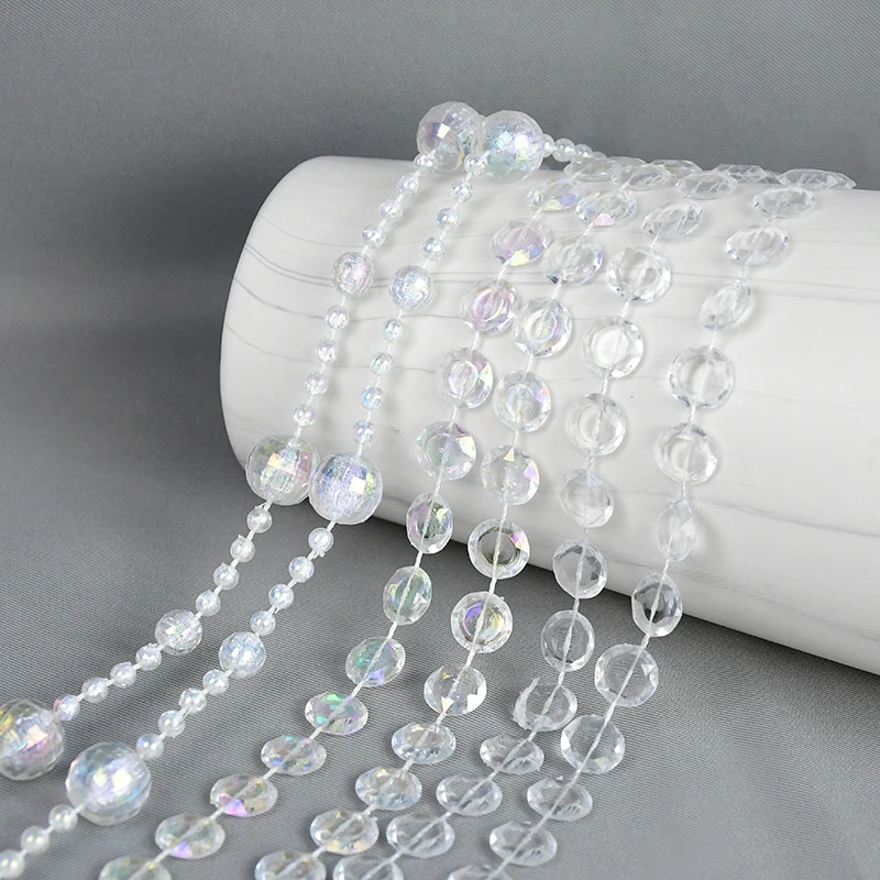 Description Picture 4 of item3M Imitation Pearl Beads Line Chain DIY Craft Bracelet Chain Jewelry Trim Lace Ribbon Wedding Decoration Sewing Accessories