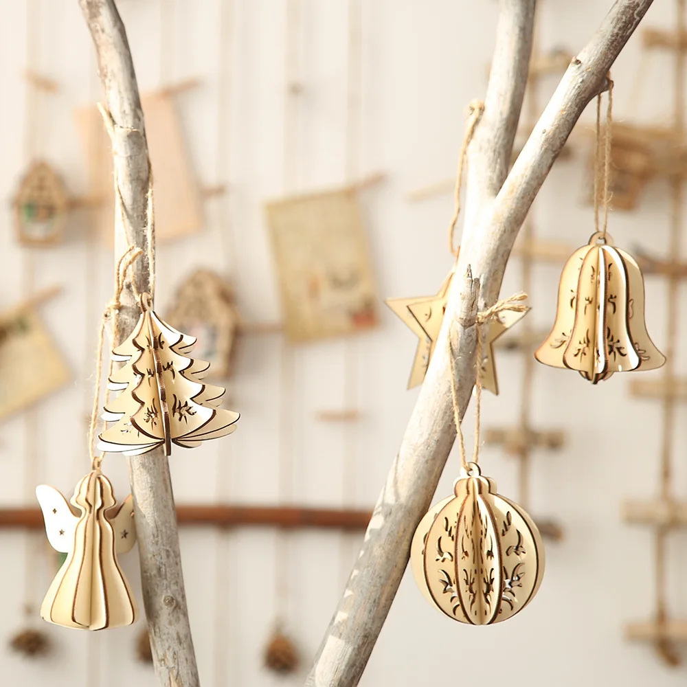 5PCS Wood Slices Splicing DIY 3D Christmas Pendants With Hang String For Xmas Tree Or Home Indoor Decorations
5PCS Wood Slices Splicing DIY 3D Christmas Pendants With Hang String For Xmas Tree Or Home Indoor Decorations