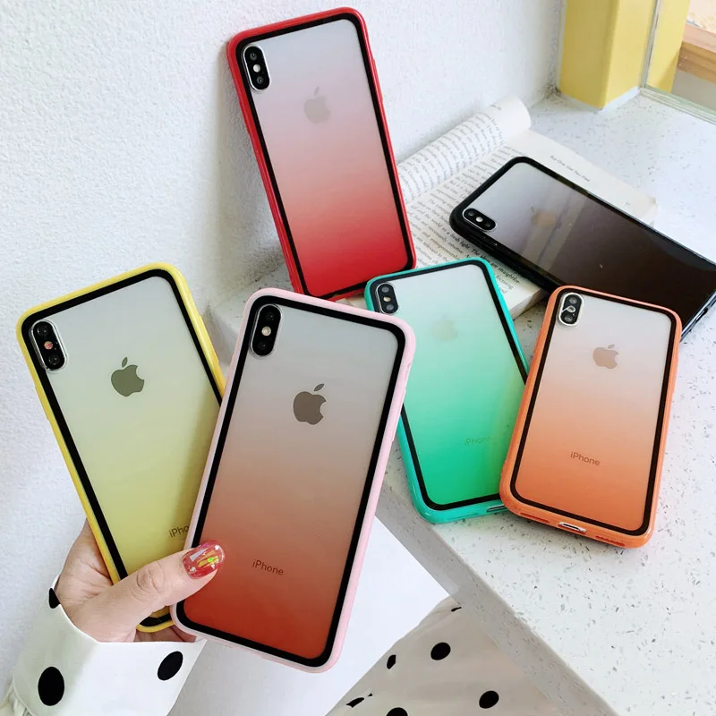 Color gradient Phone Case For iphone X XR XS Max Case For iphone 8 7 plus 6 6S Back Cover Luxury Simple Transparent Soft Cases
Color gradient Phone Case For iphone X XR XS Max Case For iphone 8 7 plus 6 6S Back Cover Luxury Simple Transparent Soft Cases