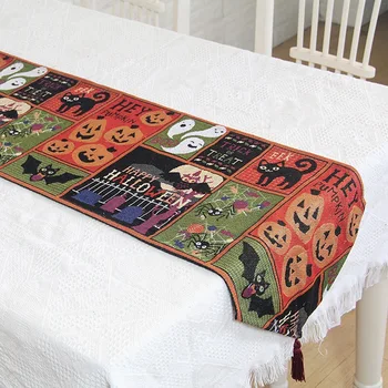 New Halloween Decoration Table Runner Green Bottom Bat Funny Table Mat Sample Can Be Customized Jacquard Warm Tablecloth
New Halloween Decoration Table Runner Green Bottom Bat Funny Table Mat Sample Can Be Customized Jacquard Warm Tablecloth
