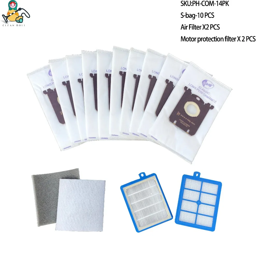 HEPA Motor Filters dust Bags Replacement for Philips S-Bag for FC9071 FC9150 FC9174 FC9010 FC9180 HR8310 vacuum cleaner parts
HEPA Motor Filters dust Bags Replacement for Philips S-Bag for FC9071 FC9150 FC9174 FC9010 FC9180 HR8310 vacuum cleaner parts