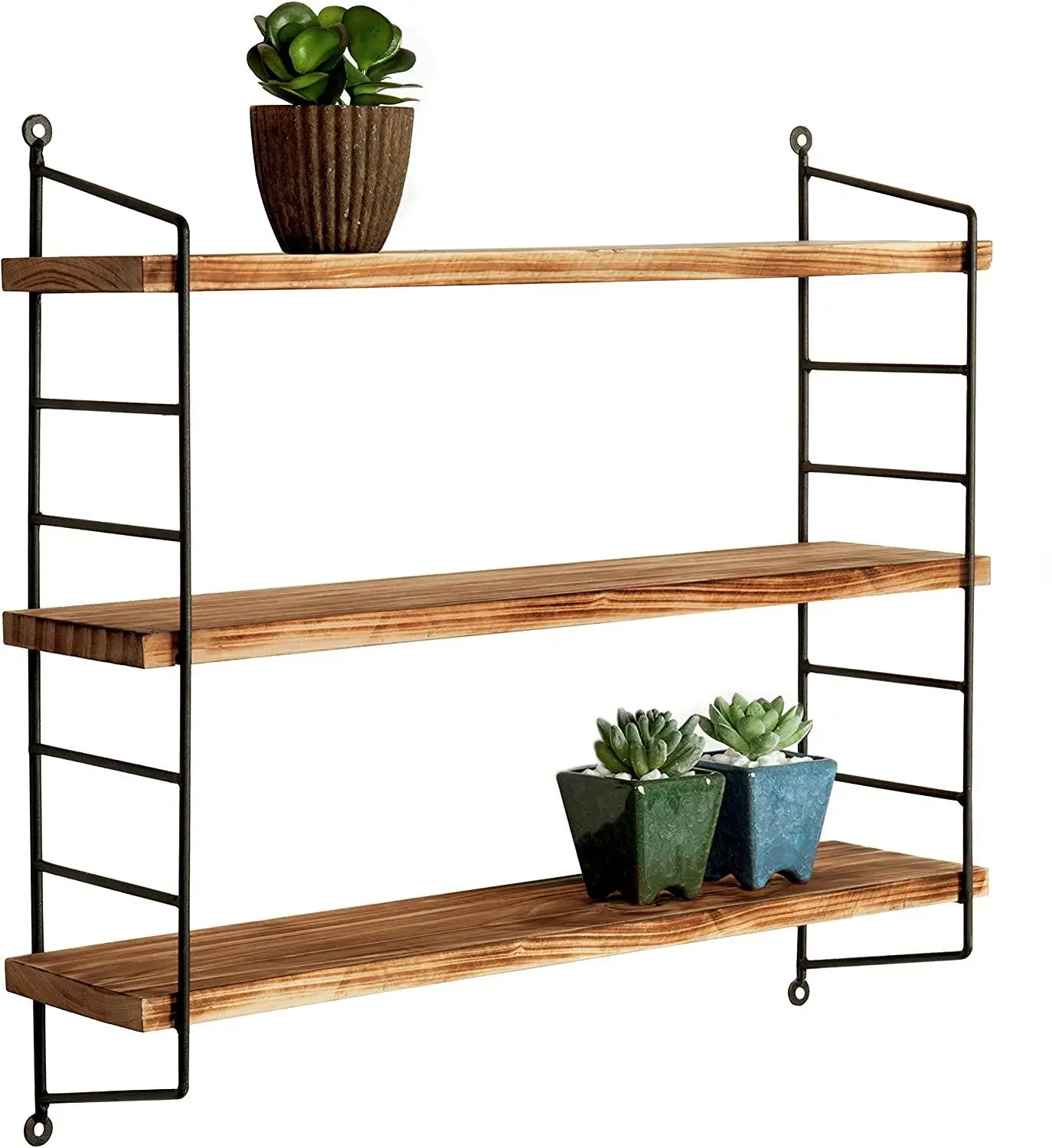 23-Inch Modern Industrial Metal and Torched Wood Adjustable Wall Mounted 3-Tier Display Floating Shelf US in Stock
23-Inch Modern Industrial Metal and Torched Wood Adjustable Wall Mounted 3-Tier Display Floating Shelf US in Stock