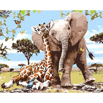 Elephant And Giraffe Paint By Numbers Coloring Hand Painted Wall Art Kits Drawing Canvas DIY Oil Painting Pictures By Numbers 
Elephant And Giraffe Paint By Numbers Coloring Hand Painted Wall Art Kits Drawing Canvas DIY Oil Painting Pictures By Numbers
