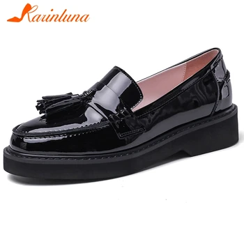 Karinluna 2020 Hot Sale Patent Leather Flat Platform Comfortable Shoes Woman Flats Slip-On Fringe Spring Flats Women Shoes 
Karinluna 2020 Hot Sale Patent Leather Flat Platform Comfortable Shoes Woman Flats Slip-On Fringe Spring Flats Women Shoes
