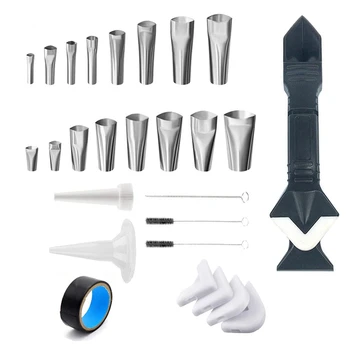 27PCS Caulking Finisher Kit Stainless Steel Caulk Nozzle Applicator for Kitchen Bathroom Window
27PCS Caulking Finisher Kit Stainless Steel Caulk Nozzle Applicator for Kitchen Bathroom Window