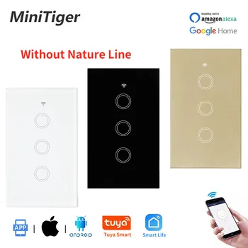 Minitiger US Standard Tuya APP Control Wifi Smart Wall Switch Automation Wireless Glass Panel 3 Gang 1 Way Single Fire Line Swit
Minitiger US Standard Tuya APP Control Wifi Smart Wall Switch Automation Wireless Glass Panel 3 Gang 1 Way Single Fire Line Swit