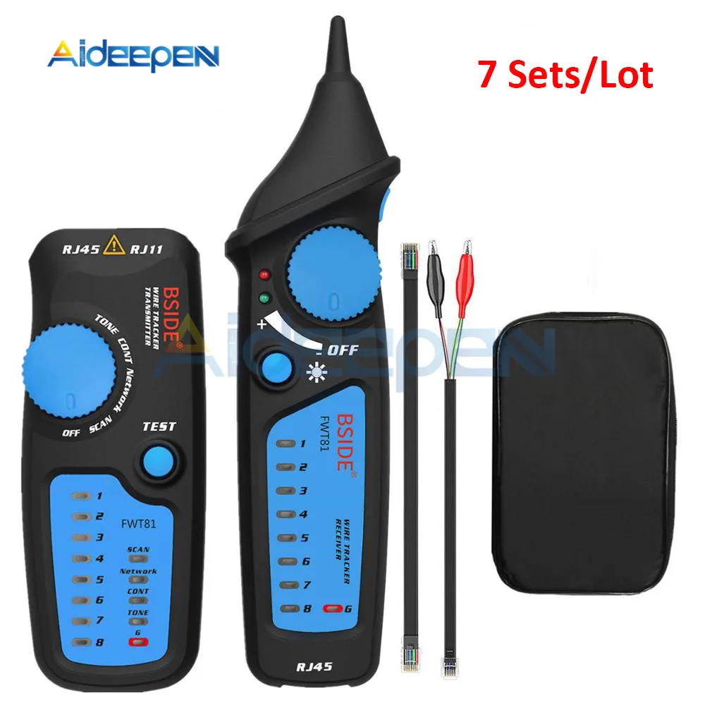 7 Sets/Lot FWT81 Cable Tracker RJ45 RJ11 Telephone Wire Network LAN TV Electric Line Detector Finder Tester Circuit Breaker
7 Sets/Lot FWT81 Cable Tracker RJ45 RJ11 Telephone Wire Network LAN TV Electric Line Detector Finder Tester Circuit Breaker