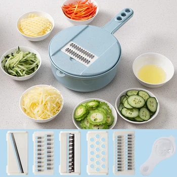 12 in 1 Slicer Vegetable Slicers Potato Peeler Carrot Onion Grater with Strainer Vegetable Cutter Kitchen Accessories 
12 in 1 Slicer Vegetable Slicers Potato Peeler Carrot Onion Grater with Strainer Vegetable Cutter Kitchen Accessories