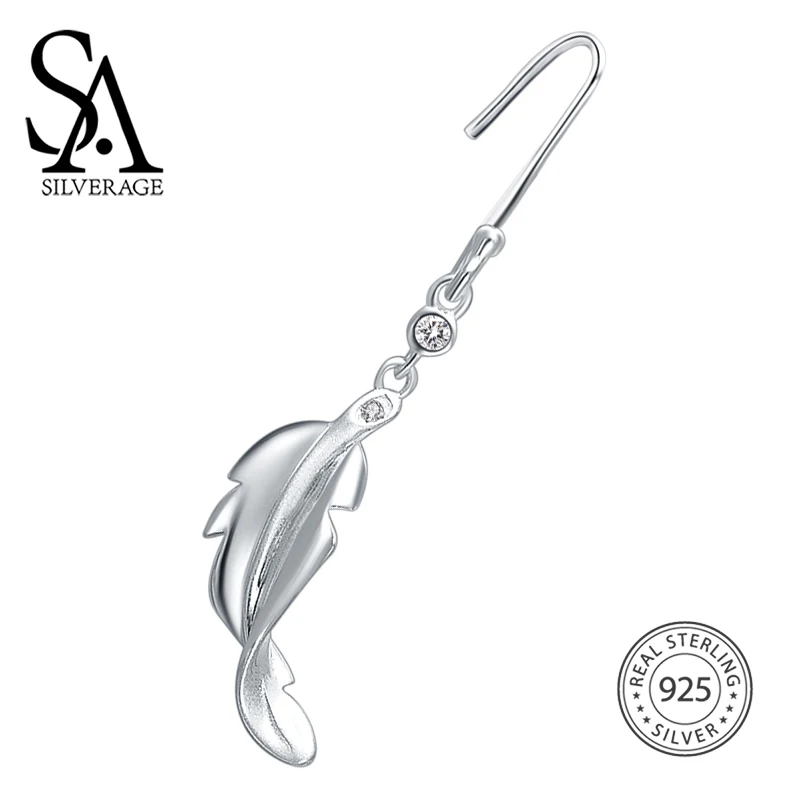 SA SILVERAGE Female Birthday Gift 925 Sterling Silver for Women Fine Jewelry S925 Sterling Silver Long Feather Eardrop Earrings
SA SILVERAGE Female Birthday Gift 925 Sterling Silver for Women Fine Jewelry S925 Sterling Silver Long Feather Eardrop Earrings