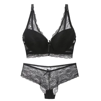 Women's Bra Set Push Up Deep V Lingerie Set Lace Transparent Bra And Panty Set Embroidery Ultra-thin Sexy Underwear Set Femme
Women's Bra Set Push Up Deep V Lingerie Set Lace Transparent Bra And Panty Set Embroidery Ultra-thin Sexy Underwear Set Femme
