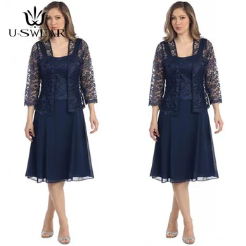Short Mother of The Bride Dresses with Lace Jacket Chiffon Mother of Groom Gown Vestido Mae Da Noiva Mother Dresses for Wedding
Short Mother of The Bride Dresses with Lace Jacket Chiffon Mother of Groom Gown Vestido Mae Da Noiva Mother Dresses for Wedding