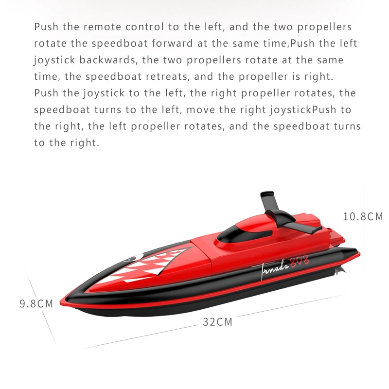 2021New 808 Rc Boat 2.4G Remote Control speedboat Rechargeable Waterproof Cover Design Anti-collision Protection wltoys rc boat