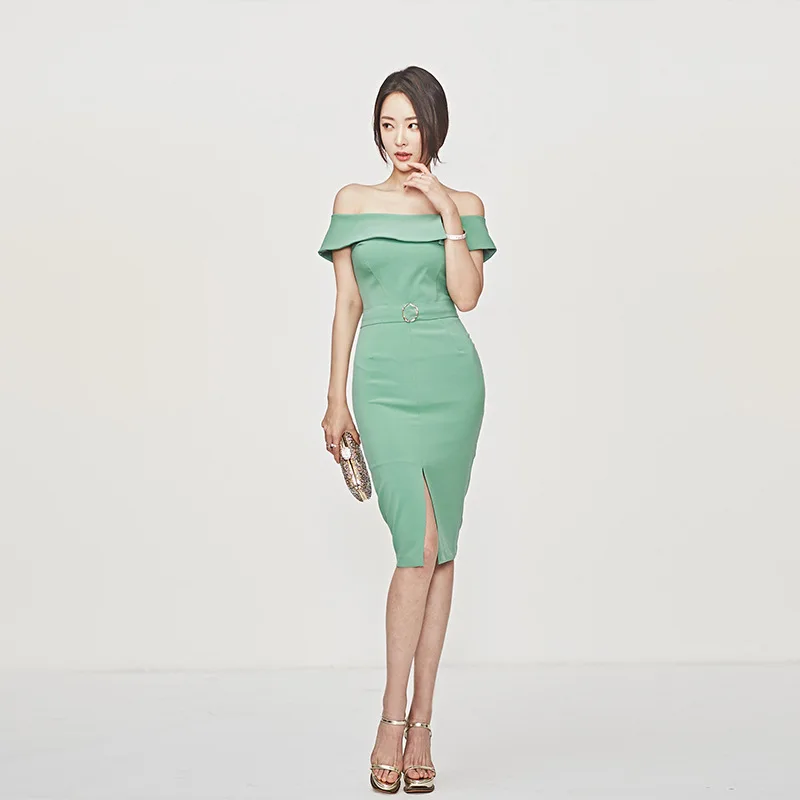 2366 #2019 Spring New Style Korean-style Women's Sexy Horizontal Neck off-Shoulder Waist Hugging Slim Fit Sheath Dress
2366 #2019 Spring New Style Korean-style Women's Sexy Horizontal Neck off-Shoulder Waist Hugging Slim Fit Sheath Dress
