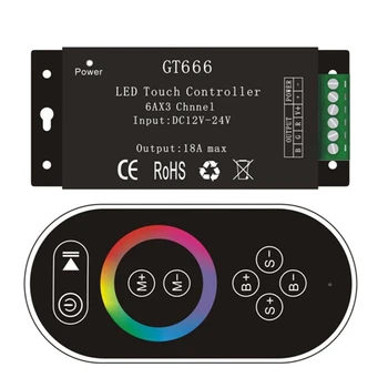 DC12V-24V RGB Controller GT666 Wireless RF Press Panel Dimmer RGB Controller for 3528 5050 RGB LED Strip Light Tape
DC12V-24V RGB Controller GT666 Wireless RF Press Panel Dimmer RGB Controller for 3528 5050 RGB LED Strip Light Tape