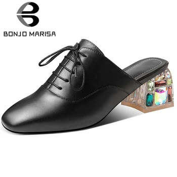 BONJOMARISA New Ladies Elegant Genuine Leather Mules Daily Casual slip-on Summer Pumps Women High Heels Shoes Woman
BONJOMARISA New Ladies Elegant Genuine Leather Mules Daily Casual slip-on Summer Pumps Women High Heels Shoes Woman