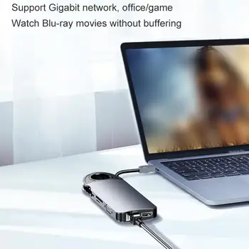 10 IN 1 USB C Hub USB Type C Adapter Dock with 4K HDMI For MaBook Charge Docking Station PD Mobile Phone K4H9
10 IN 1 USB C Hub USB Type C Adapter Dock with 4K HDMI For MaBook Charge Docking Station PD Mobile Phone K4H9