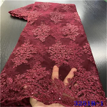 French Lace Fabric With Beads Best Quality Net Lace Fabric 2020 Fashion Wine African Fabric Clothes For Women 5yards NA3251B-3 
French Lace Fabric With Beads Best Quality Net Lace Fabric 2020 Fashion Wine African Fabric Clothes For Women 5yards NA3251B-3