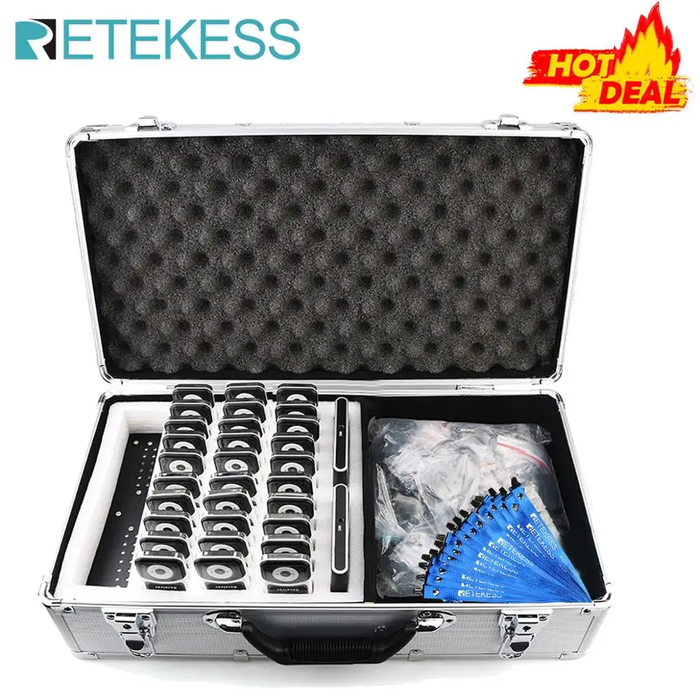 RETEKESS T130 Wireless Tour Guide System Charging Case+2 Transmitter+ 30 Receiver For Museum Translation Factory Logistics Guide
RETEKESS T130 Wireless Tour Guide System Charging Case+2 Transmitter+ 30 Receiver For Museum Translation Factory Logistics Guide