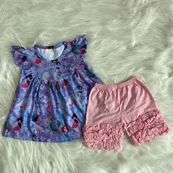 Fancy floral short sleeve flutter little girl cotton party kids clothing set
Fancy floral short sleeve flutter little girl cotton party kids clothing set