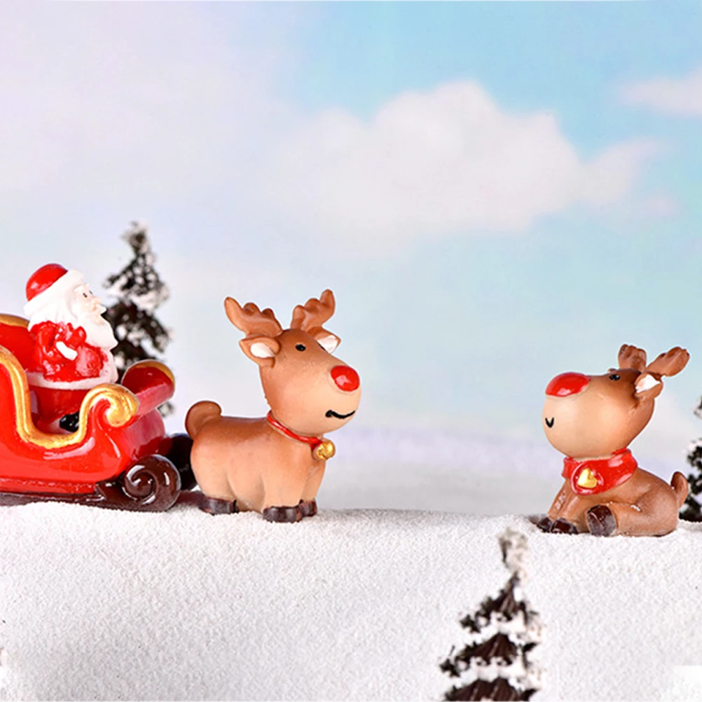 mini elk sled decoration christmas miniature ornament kits