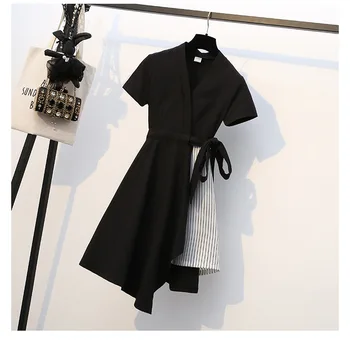 2020 Fashion Women Dress Slim Waist Round Neck Irregular Girls Loose Short-sleeved Matching Pullover Dresses Vestidos
2020 Fashion Women Dress Slim Waist Round Neck Irregular Girls Loose Short-sleeved Matching Pullover Dresses Vestidos