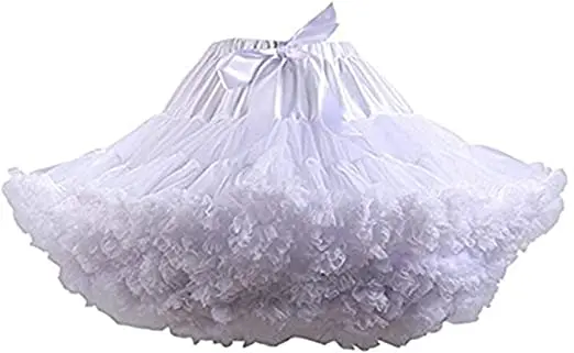 

Womens 3-Layered Pleated Tulle Petticoat Tutu Puffy Party Cosplay Skirt